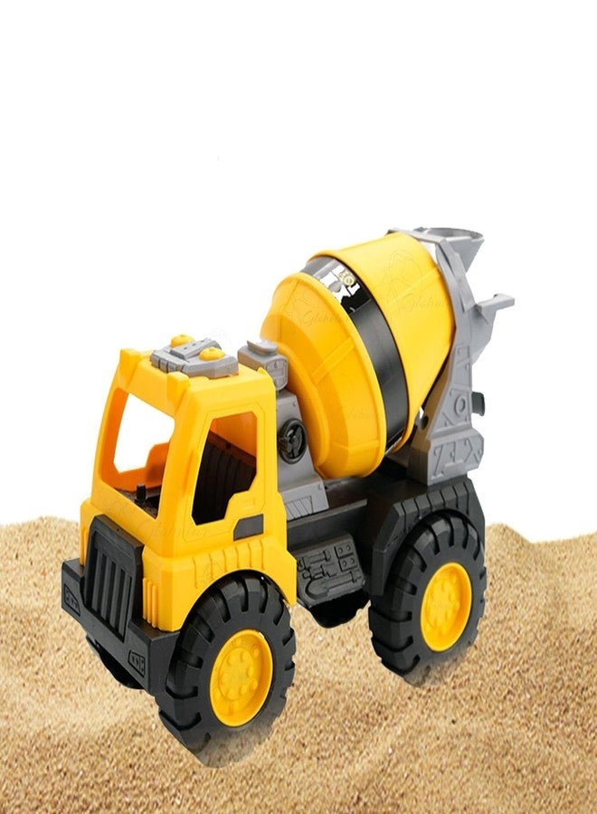 Globular Cement Mixture Bulldozer Vehicle Construction Engineering Truck Toy for Kids, Unbreakable Push and Go Truck for Kids Pull Back Pack of 2 - Image 4